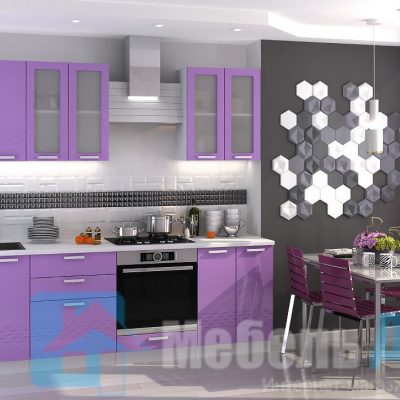 Кухня Глория фиолетовый металлик 2,4 м.