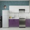 Кухня «Олива» МДФ 2,1 м., лайм глянец/фиолетовый глянец (иц)